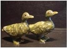 Фън Шуй Двойка Патици Мандаринки от Нефрит (Големи)