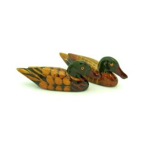 Фън Шуй Двойка Патици Мандаринки (Дърво, Големи)